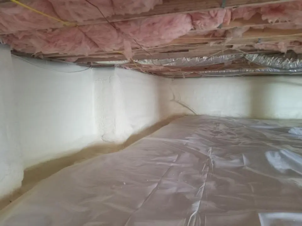 Crawl space encapsulation with closed-cell spray foam for Roof Leak Repair in Carrollton